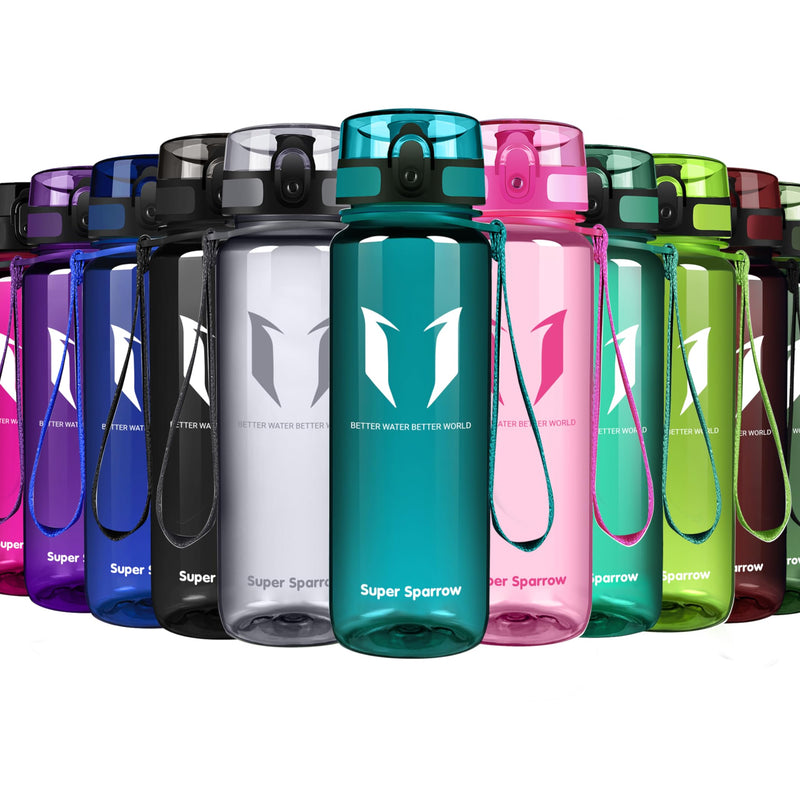 Super Sparrow Drinking Bottle, Tritan Water Bottle, 350 ml, 500 ml, 750 ml, 1000 ml, BPA-Free, Ideal Sports Bottle, for Sports, Bike, Fitness, University or Outdoors, Lightweight, Sustainable