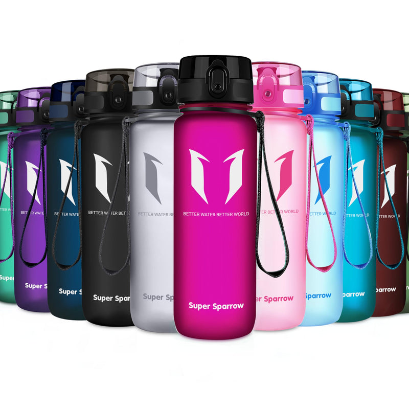 Super Sparrow Drinking Bottle, Tritan Water Bottle, 350 ml, 500 ml, 750 ml, 1000 ml, BPA-Free, Ideal Sports Bottle, for Sports, Bike, Fitness, University or Outdoors, Lightweight, Sustainable