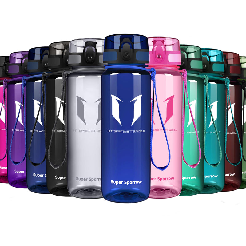 Super Sparrow Drinking Bottle, Tritan Water Bottle, 350 ml, 500 ml, 750 ml, 1000 ml, BPA-Free, Ideal Sports Bottle, for Sports, Bike, Fitness, University or Outdoors, Lightweight, Sustainable