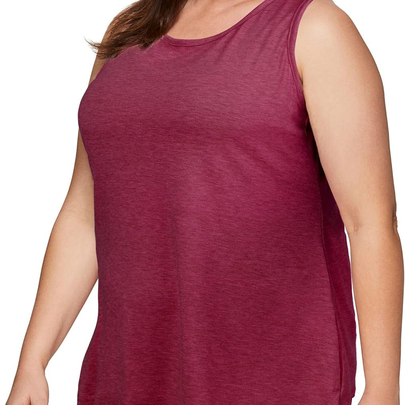 Moon Wood Tanktop Damen Lang Sommer Tops U-Ausschnitt Sport Longtops Ärmellos Oberteile Tank Top Große Größen