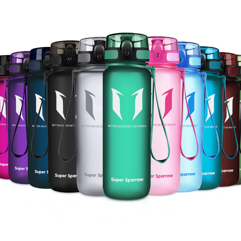 Super Sparrow Drinking Bottle, Tritan Water Bottle, 350 ml, 500 ml, 750 ml, 1000 ml, BPA-Free, Ideal Sports Bottle, for Sports, Bike, Fitness, University or Outdoors, Lightweight, Sustainable