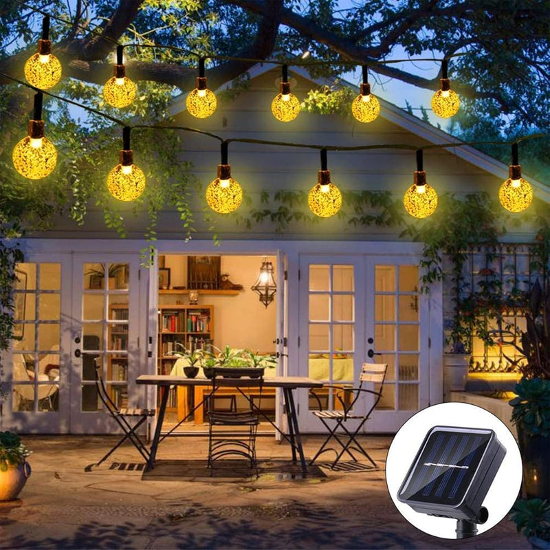 Moxled Solar Fairy Lights Outdoor 60 LED, 11 m Fairy Lights Outdoor Solar Waterproof 8 Modes Crystal Balls Solar Fairy Lights Outdoor for Garden, Patio, Balcony, Parties (Warm White)