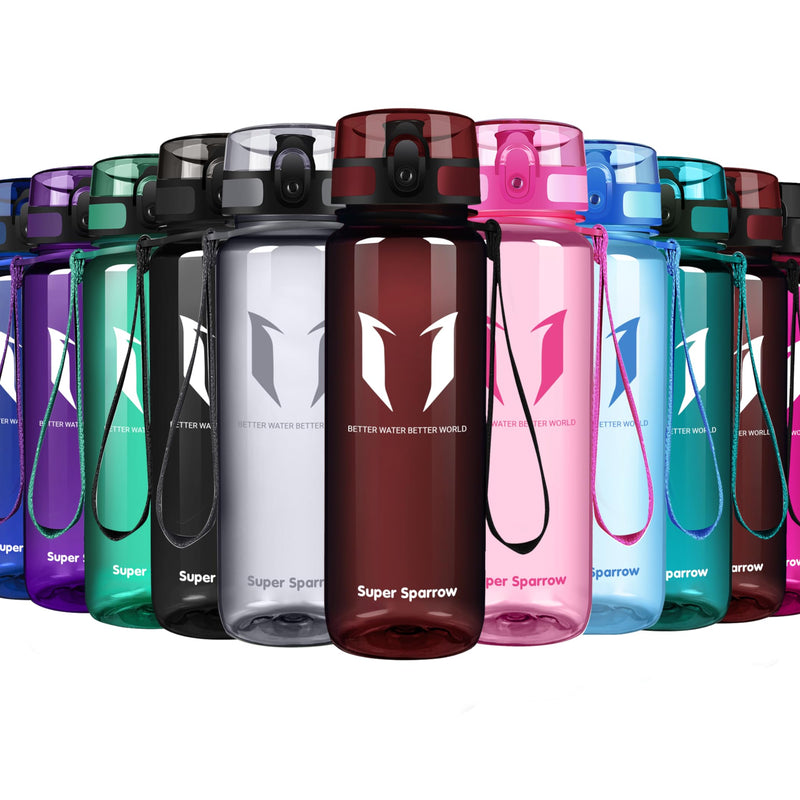 Super Sparrow Drinking Bottle, Tritan Water Bottle, 350 ml, 500 ml, 750 ml, 1000 ml, BPA-Free, Ideal Sports Bottle, for Sports, Bike, Fitness, University or Outdoors, Lightweight, Sustainable