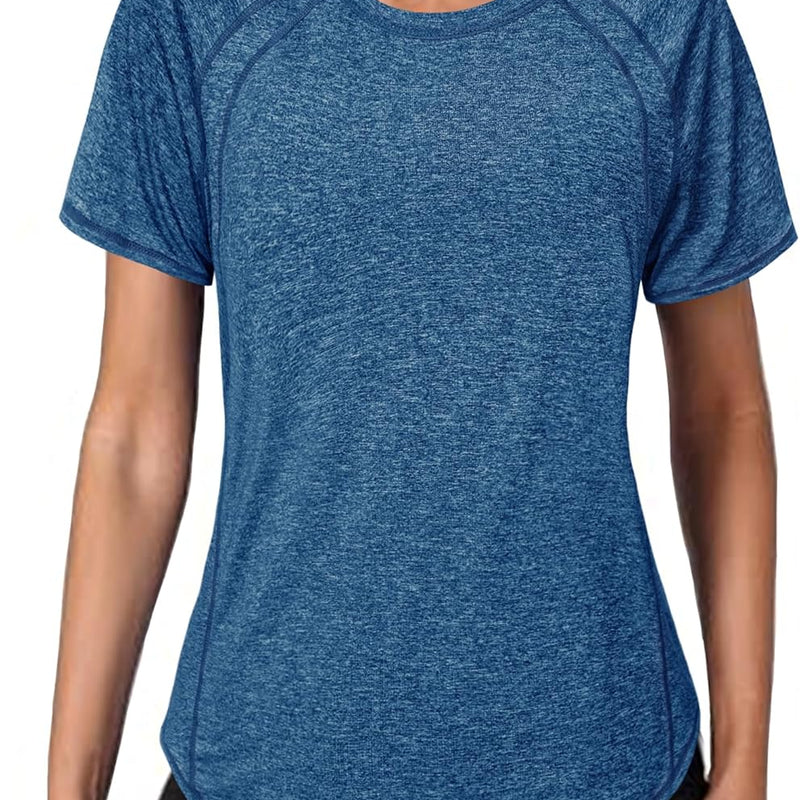 Gyabnw Sports T-Shirt Women's Sports Shirt Functional Shirt Short Sleeve Running Shirt Fitness Top Yoga