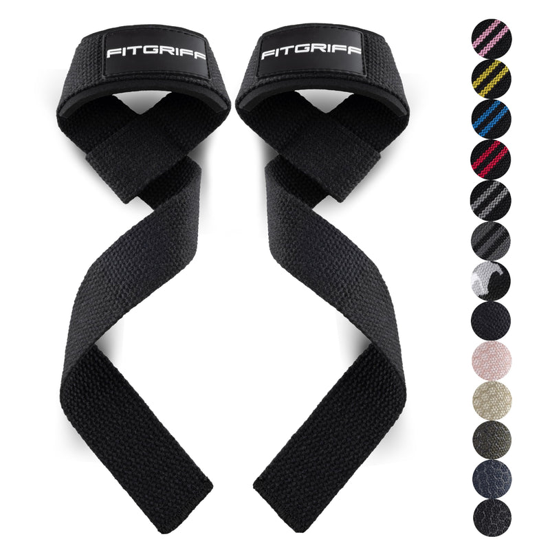 Fitgriff® Lifting Straps (Padded) for Strength Training, Bodybuilding, Fitness – Deadlift Straps – Lifting Straps – for Men and Women