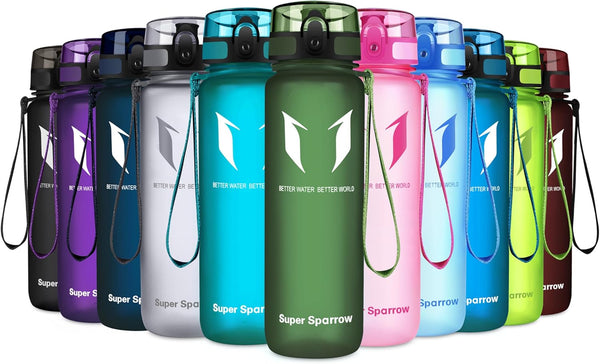 Super Sparrow Drinking Bottle, Tritan Water Bottle, 350 ml, 500 ml, 750 ml, 1000 ml, BPA-Free, Ideal Sports Bottle, for Sports, Bike, Fitness, University or Outdoors, Lightweight, Sustainable