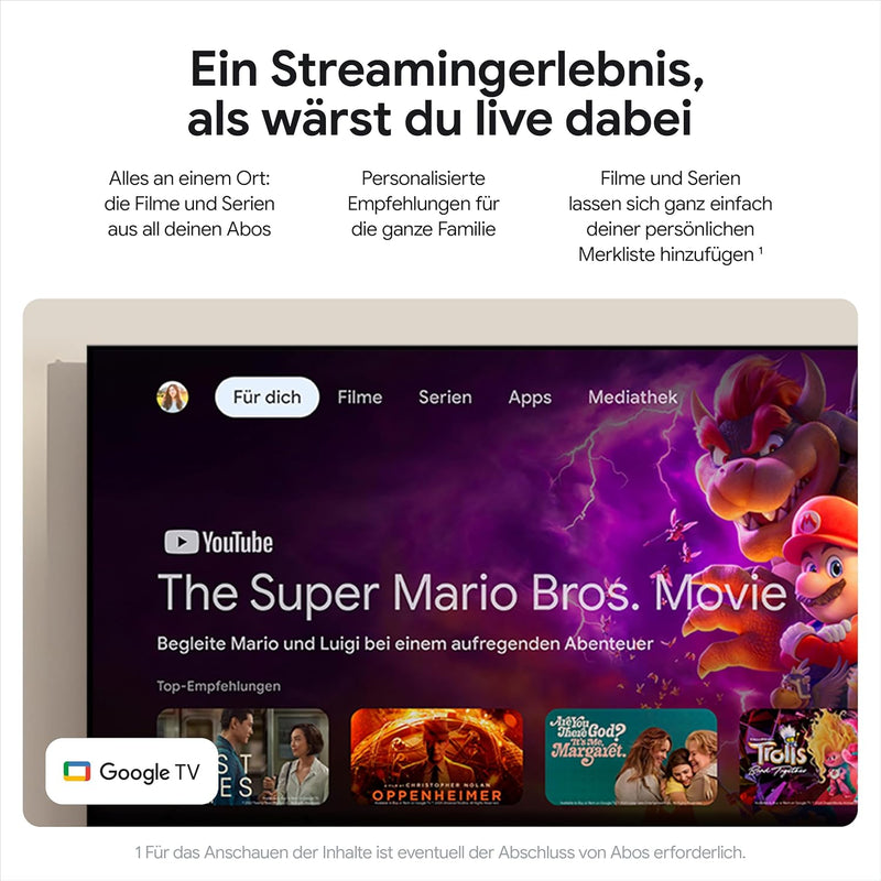 Google Pixel 9a: Android-Smartphone ohne SIM-Lock, mit KI-Kamera, 24 Stunden Akkulaufzeit und leistungsstarken Sicherheitsfunktionen – Obsidian, 128GB + 4K Streamer