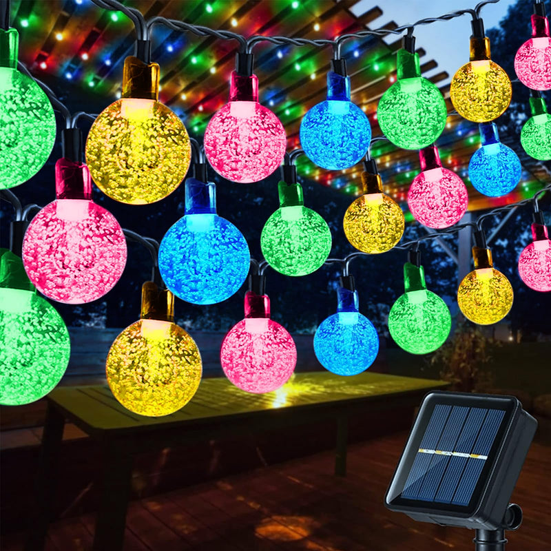 Moxled Solar Fairy Lights Outdoor 60 LED, 11 m Fairy Lights Outdoor Solar Waterproof 8 Modes Crystal Balls Solar Fairy Lights Outdoor for Garden, Patio, Balcony, Parties (Warm White)