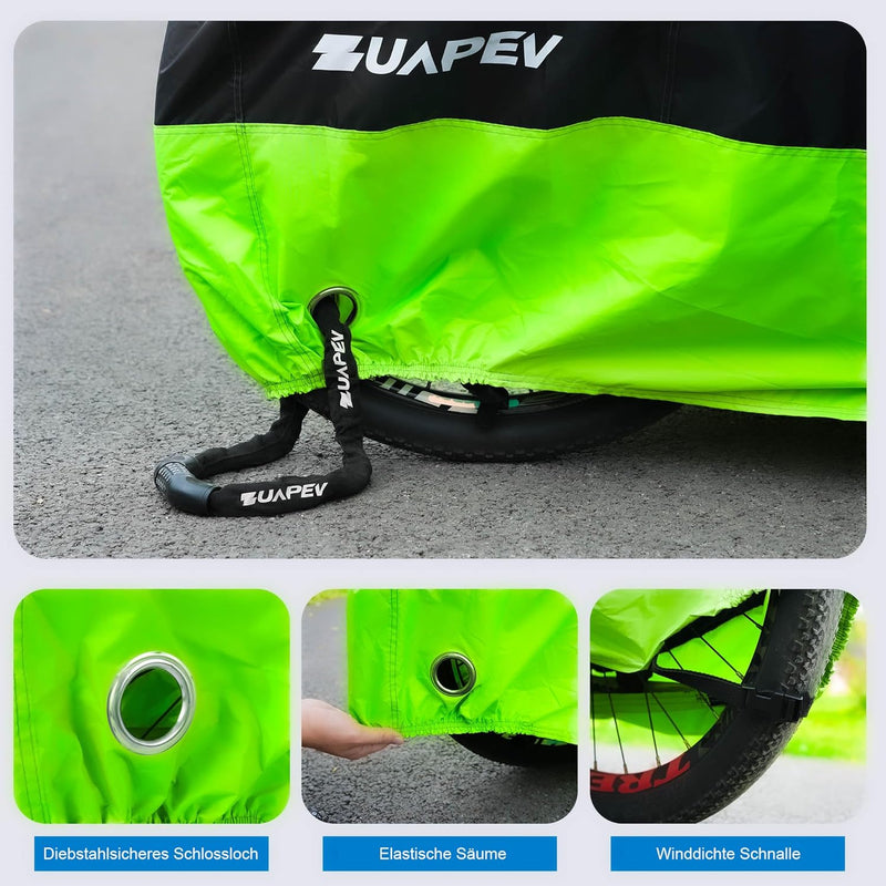 ZUAPEV Bicycle Cover Waterproof Bicycle Garage Weatherproof Tarpaulin for Outdoor Use Bicycle Tarpaulin Polyester 210D Bicycle Tarpaulin Rain Cover Bicycle Garage Outdoor Cover Protective Cover 195 x