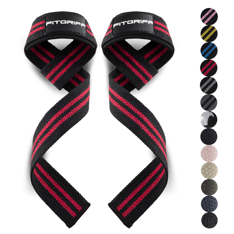 Fitgriff® Lifting Straps (Padded) for Strength Training, Bodybuilding, Fitness – Deadlift Straps – Lifting Straps – for Men and Women