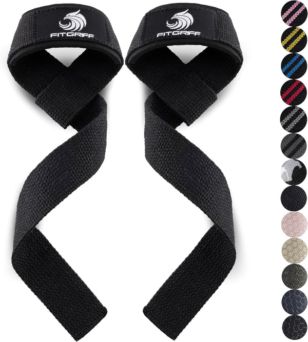 Fitgriff® Lifting Straps (Padded) for Strength Training, Bodybuilding, Fitness – Deadlift Straps – Lifting Straps – for Men and Women