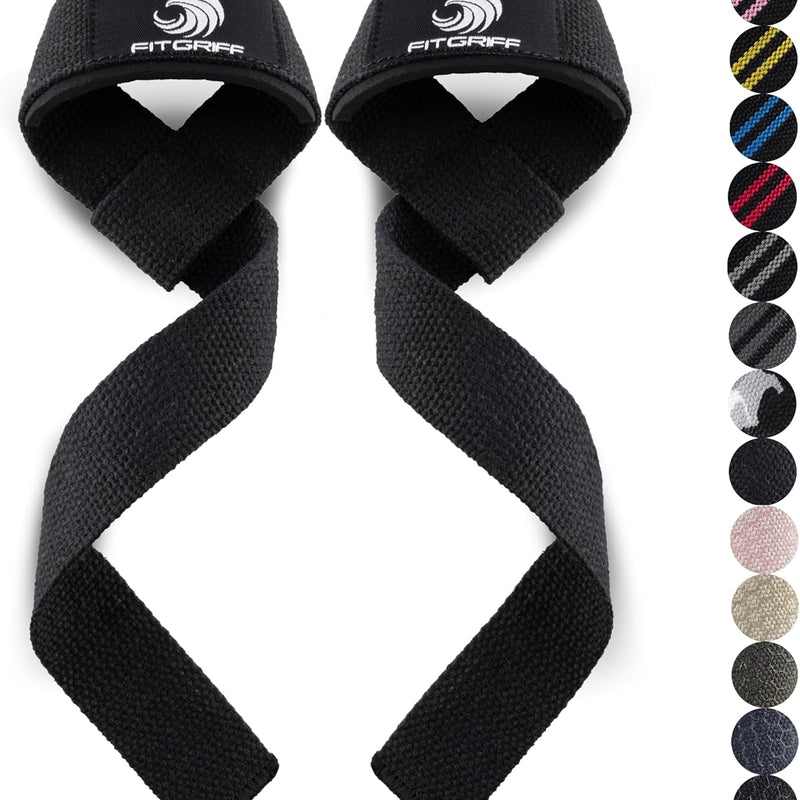 Fitgriff® Lifting Straps (Padded) for Strength Training, Bodybuilding, Fitness – Deadlift Straps – Lifting Straps – for Men and Women
