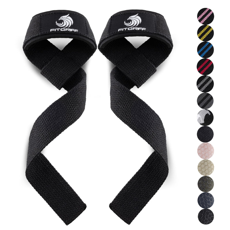 Fitgriff® Lifting Straps (Padded) for Strength Training, Bodybuilding, Fitness – Deadlift Straps – Lifting Straps – for Men and Women
