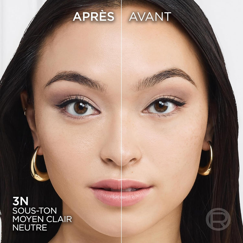 L'Oréal Paris Make up, liquid foundation with hyaluronic and aloe vera, true match make-up, 3.N neutral light medium