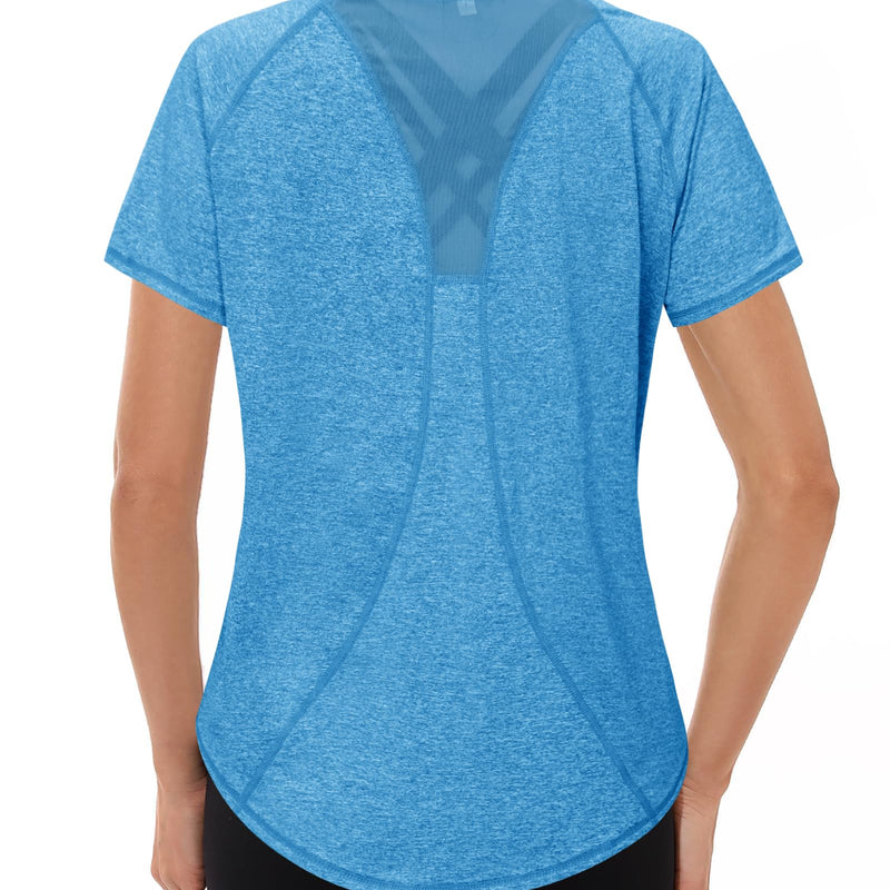 Gyabnw Sports T-Shirt Women's Sports Shirt Functional Shirt Short Sleeve Running Shirt Fitness Top Yoga