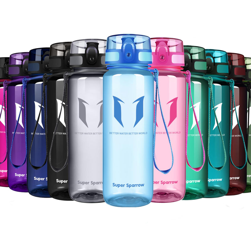 Super Sparrow Drinking Bottle, Tritan Water Bottle, 350 ml, 500 ml, 750 ml, 1000 ml, BPA-Free, Ideal Sports Bottle, for Sports, Bike, Fitness, University or Outdoors, Lightweight, Sustainable
