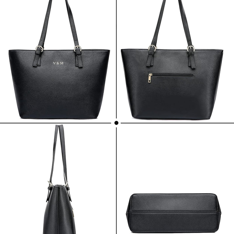 Vanessa & Melissa® Women's Shopper Classic Elegant Handbag Handbag Black