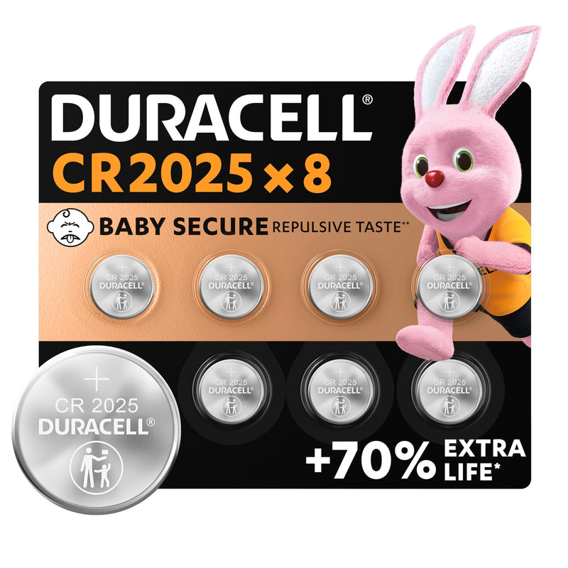 Duracell Specialty 2032 Lithium Button Batteries 3 V Pack of 8 with Child Safe Technology for Use in Keychains, Scales, Medical Devices (CR2032 /DL2032) [Amazon Exclusive]