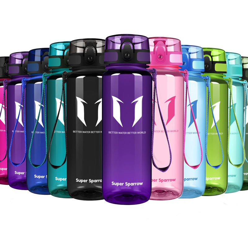 Super Sparrow Drinking Bottle, Tritan Water Bottle, 350 ml, 500 ml, 750 ml, 1000 ml, BPA-Free, Ideal Sports Bottle, for Sports, Bike, Fitness, University or Outdoors, Lightweight, Sustainable