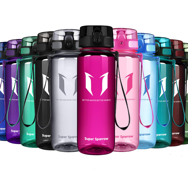 Super Sparrow Drinking Bottle, Tritan Water Bottle, 350 ml, 500 ml, 750 ml, 1000 ml, BPA-Free, Ideal Sports Bottle, for Sports, Bike, Fitness, University or Outdoors, Lightweight, Sustainable