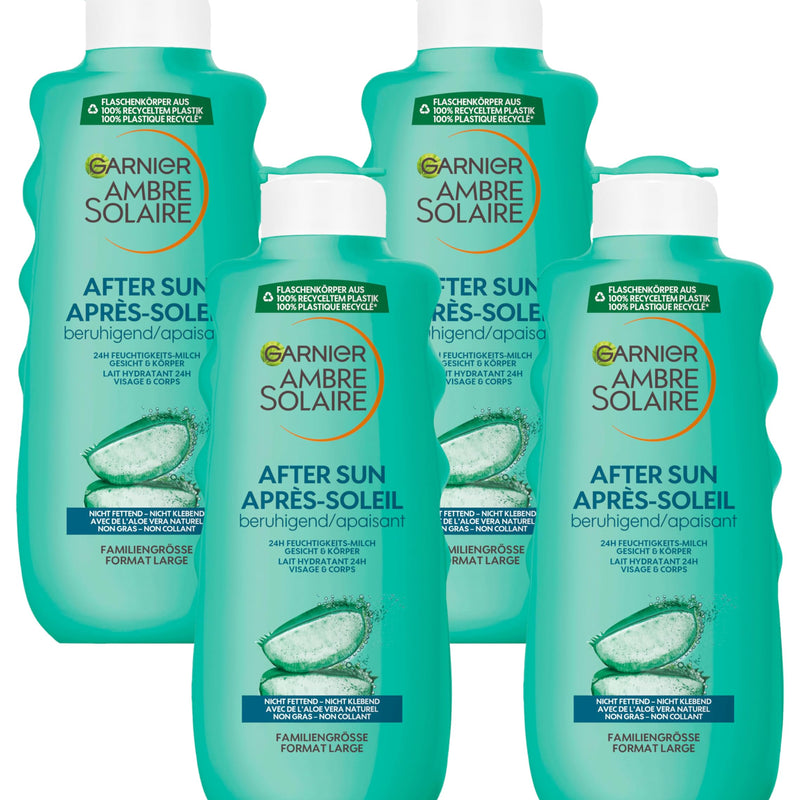 Garnier After Sun Lotion mit Aloe Vera, Kühlende Bodylotion, Ambre Solaire After Sun Beruhigende Feuchtigkeits-Milch, 1 x 400 ml (Packung mit 2)