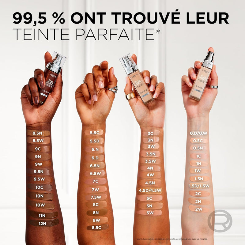 L'Oréal Paris Make up, liquid foundation with hyaluronic and aloe vera, true match make-up, 3.N neutral light medium