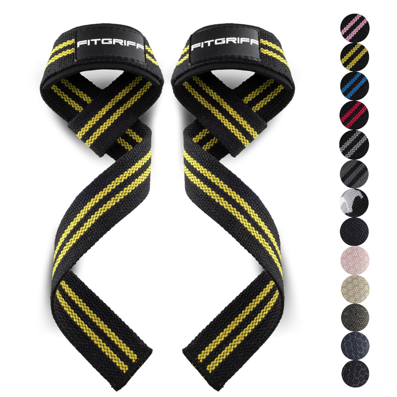 Fitgriff® Lifting Straps (Padded) for Strength Training, Bodybuilding, Fitness – Deadlift Straps – Lifting Straps – for Men and Women