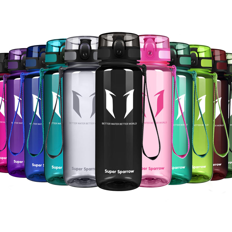 Super Sparrow Drinking Bottle, Tritan Water Bottle, 350 ml, 500 ml, 750 ml, 1000 ml, BPA-Free, Ideal Sports Bottle, for Sports, Bike, Fitness, University or Outdoors, Lightweight, Sustainable