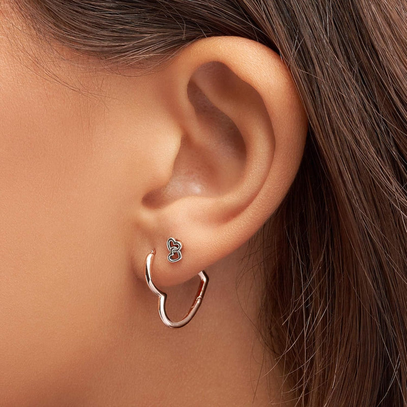 Pandora Asymmetric Heart Hoop Earrings