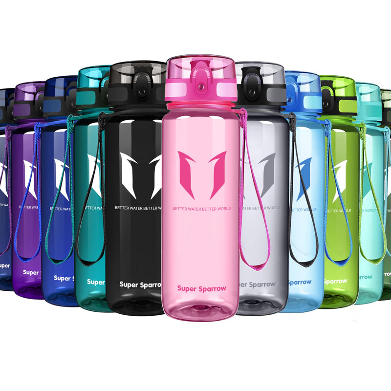 Super Sparrow Drinking Bottle, Tritan Water Bottle, 350 ml, 500 ml, 750 ml, 1000 ml, BPA-Free, Ideal Sports Bottle, for Sports, Bike, Fitness, University or Outdoors, Lightweight, Sustainable