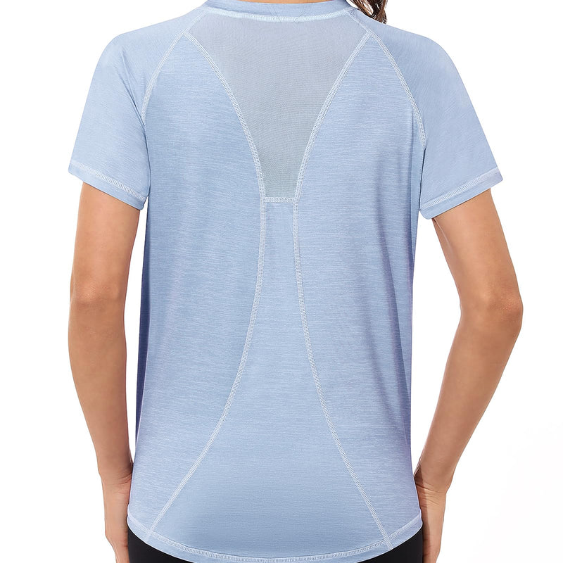 Gyabnw Sports T-Shirt Women's Sports Shirt Functional Shirt Short Sleeve Running Shirt Fitness Top Yoga