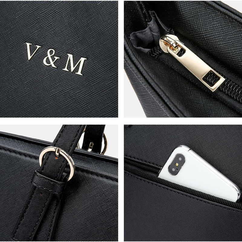 Vanessa & Melissa® Women's Shopper Classic Elegant Handbag Handbag Black