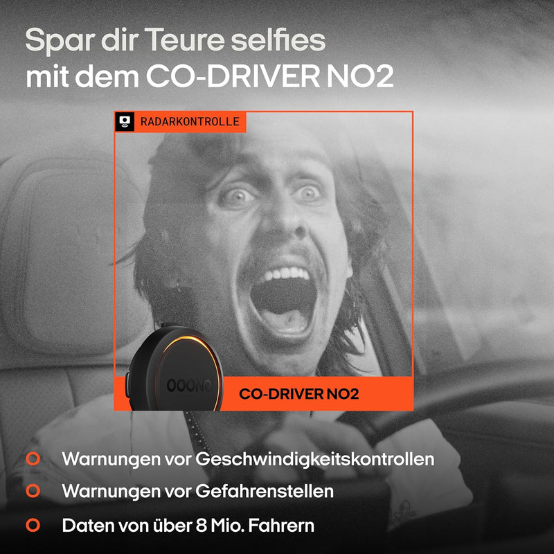 OOONO CO-Driver NO2 [New Model 2024] - Optimised CO Driver for Car - Warns of Speed Cameras and Danger Points - Rechargeable - LED Display - CarPlay & Android Car Compatible, Normal